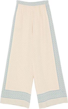 Ermanno Scervino Broek - Dames - Wijde Broeken - Beige - M - Broeken
