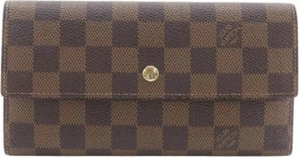 Louis Vuitton Pre-owned Wallets, male, Brown, Size: ONE SIZE Pre-owned Portefeuille International Damier Canvas Wallet