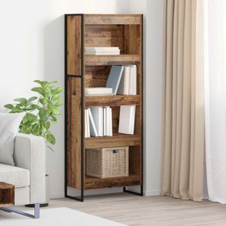 vidaXL vidaXL Armadio per Libri Legno vecchio 80 x 30 x 155 cm