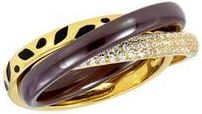 Savvy Cie Jewels Ceramic & Cubic Zirconia Crossover Ring in Yellow at Nordstrom Rack, Size 6