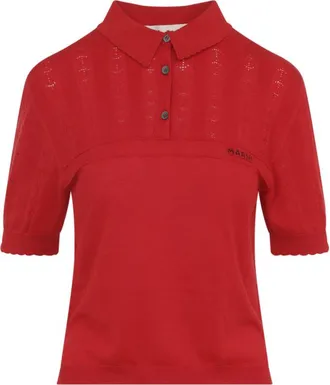 Marni Red Logo Shirt Collar Polo