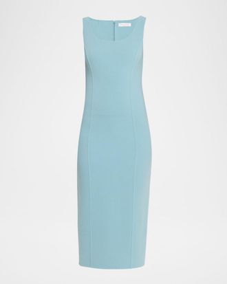 Michael Kors Sleeveless Scoop-Neck Midi Sheath Dress