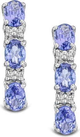The Diamond Store Tanzanite 1.02CT And Diamond 925 Sterling Silver Earrings