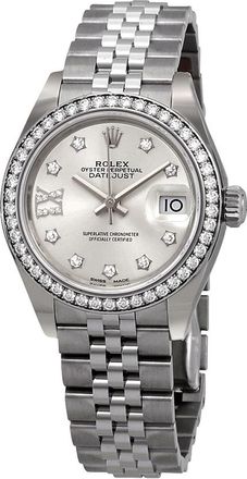 Rolex Pre-owned Rolex Lady-Datejust Diamond Silver Dial Ladies Watch 279384SRDJ