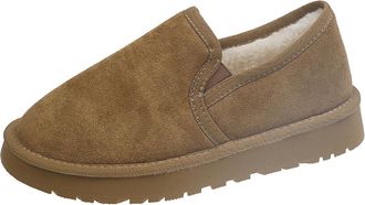 Generic Brown Ladies Leisure Moccasins Featuring Velvet Comfort and Low Heel for Comfortable Use