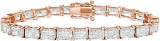 Diana M. Jewels 14kt Rose Gold 10.00cts Lab Grown East-West Radiant Diamond Tennis Bracelet