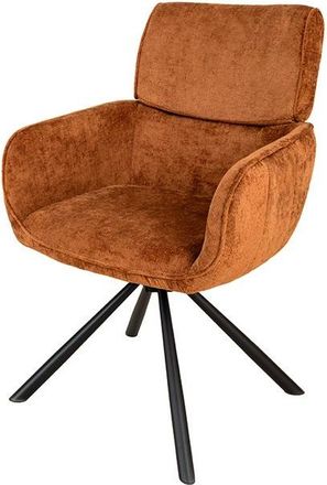 Global Interiors 180° drehbarer Designstuhl Uniquo mit Armlehnen - Chenille Terracotta