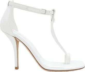 Burberry Optic White Stefanie 100 Leather Sandals, Brand Size 38.5 ( US Size 8.5 )