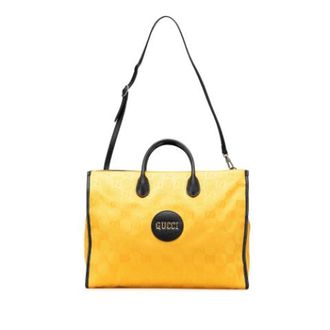 Gucci Vintage, unisex, Geel, ONE Size, Leer, Pre-owned Off the Grid Tote Bag