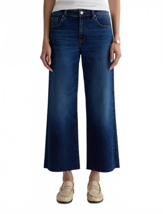 AG - Adriano Goldschmied Saige Wide Leg Crop Jean In Outspoken