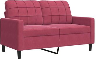 vidaXL Sofá de 2 plazas de terciopelo rojo tinto 120 cm vidaXL