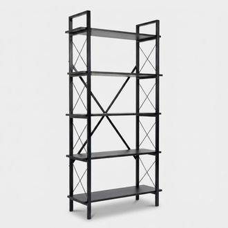 OEM Estanter&iacute;a Industrial De Metal Negro Con 5 Baldas Elysian - Negro