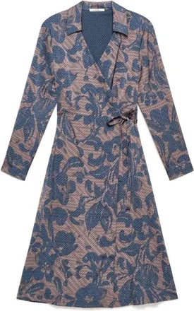 Maliparmi Maliparmi, Kleedjes, Dames, Blauw, M, Polyester, Sweet Foliage Jurk