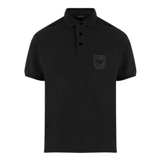 Emporio Armani Polo Shirt in Cotone con Logo - - Tops - Uomo - Nero - 2XL