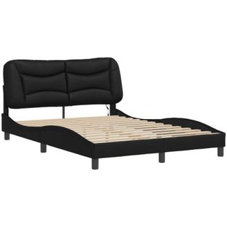 vidaXL Bed Frame with led without Mattress Hvar Black 140x200 cm Vidaxl