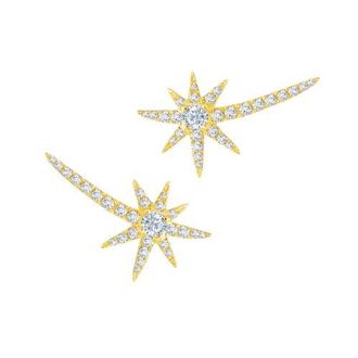 Graziela Yellow Shooting Starburst Earrings in Yellow Gold at Nordstrom