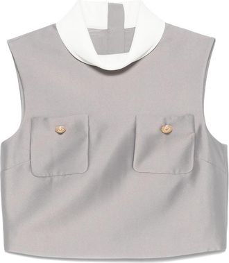 Self Portrait Satin-finish Top