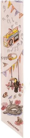 Ferragamo Accessoires, Dames, Roze, ONE Size, Zijden Bandeau
