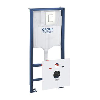 GROHE Pack Bastidor Inodoro Rapid Sl + Placa De Accionamiento Skate Cosmopolitan Blanco Alpino + Fijaciones + Set Aislamiento (3852800 - Grohe