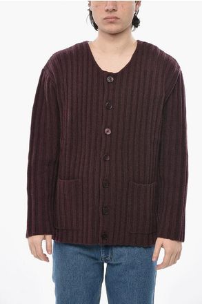 Givenchy Ribbed Cashmere Cardigan with Patch Pockets size L