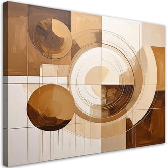 Feeby Impresi&oacute;n De Imagen, C&iacute;rculos Abstractos Formas En Tonos Beige, 100x70