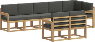 vidaXL Conjunto De Sof&aacute;s De Exterior 8 Uds. Blanco Y Antracita Vidaxl