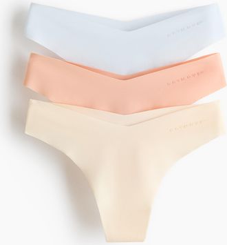 H&M 3er-Pack Sport-Tangas mit DryMove - Buttergelb/Hellblau