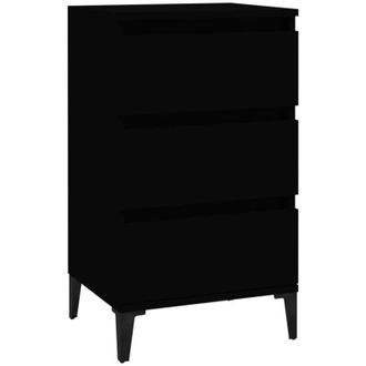vidaXL Mesita De Noche Madera Contrachapada Negro 40x35x70 Cm Vidaxl