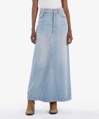 Kut from the Kloth Annalise Maxi Skirt In Light Wash