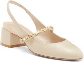 Stuart Weitzman Pearl Chain Slingback Strap in Museline at Nordstrom Rack, Size 8.5