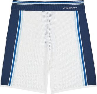 Casablanca Casablanca Panelled Knit Shorts - White And Blue - XL