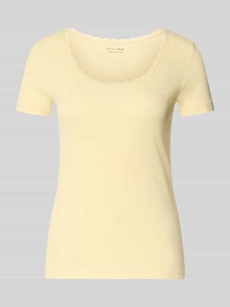 Christian Berg Pyjama-Oberteil mit Spitzenbesatz in Hellgelb, Gr&ouml;&szlig;e XXL