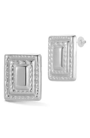 Glaze Jewelry Square Stud Earrings in Silver at Nordstrom Rack