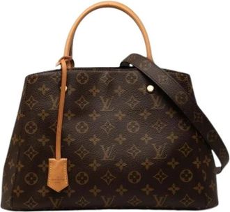 Louis Vuitton Pre-owned Montaigne MM - Dames - Vintage Handtas - Bruin - ONE Size - Leer - Vintage