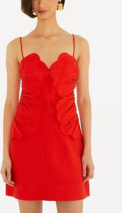 Farm Rio Sleeveless Flower Mini Dress In Red