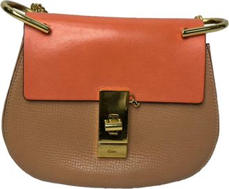 Chlo&eacute; Pre-owned Womens Chlo&eacute; Mini Drew Chain Shoulder Bag in Orange Leather - One Size