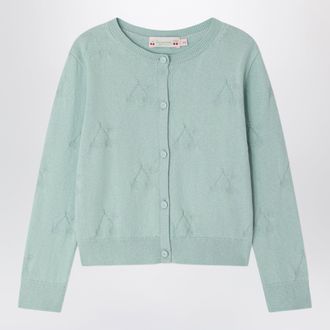BONPOINT Lysia celadon green cardigan with cherries