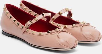 Valentino Garavani Bailarinas Mary Jane Rockstud de piel