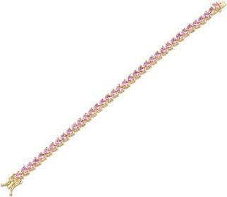 Kenneth Jay Lane Heart Cut Cubic Zirconia Tennis Bracelet in Pink/gold at Nordstrom Rack