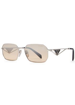 Prada Rectangle-frame Sunglasses - Silver - One Size