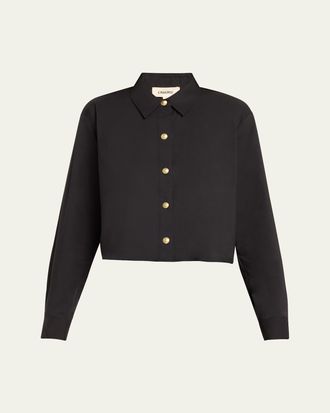 L'agence Cosette Cropped High-Low Shirt