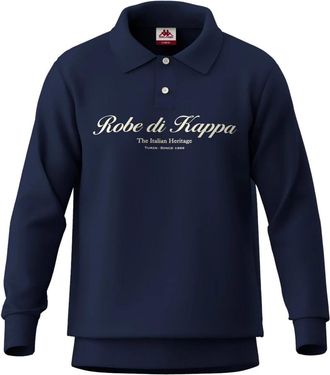 Kappa Casual polo met lange mouwen blauw - Heren - Polos - Blauw - XL - Katoen - Tops