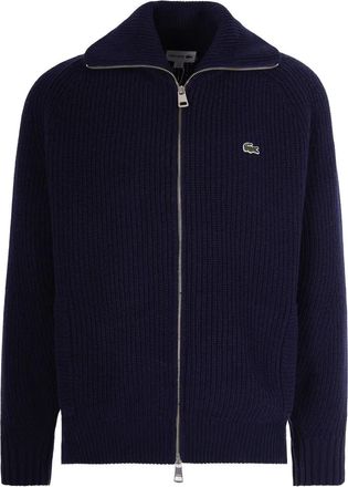 Lacoste Maglione A Collo Alto In Lana Cardata Con Zip-Uomo
