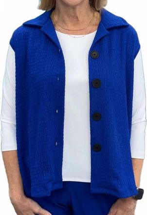 Multiples Pop Mykonos Vest In Blue