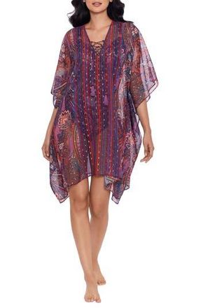 Miraclesuit Dynasty Metallic Paisley Cover-Up Caftan in Mlt at Nordstrom Rack