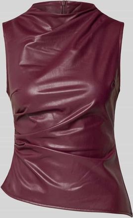 Noisy May Top in Leder-Optik mit Raffungen Modell DANDY in Bordeaux, Größe XL