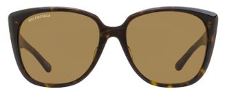 Balenciaga BB0175SA Alternative Fit Square Sunglasses - Havana