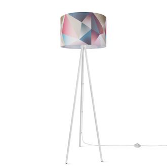 Paco Home Paco Home - L&aacute;mpara De Pie Sal&oacute;n Moderna E27 Lectura Luminaria De Pie Soporte Retro Pantalla Dise&ntilde;o 4 (&oslash;45,5 Cm), L&aacute;mpara De Pie Tr&iacute;pode - Blanco