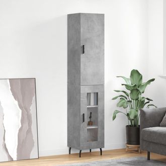 vidaXL Aparador De Madera Contrachapada Gris Hormig&oacute;n 34,5x34x180 Cm Vidaxl