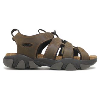 Keen Daytona II Full Grain Leather Mens Casual Sandals - Bison Black - Size:UK 10.5